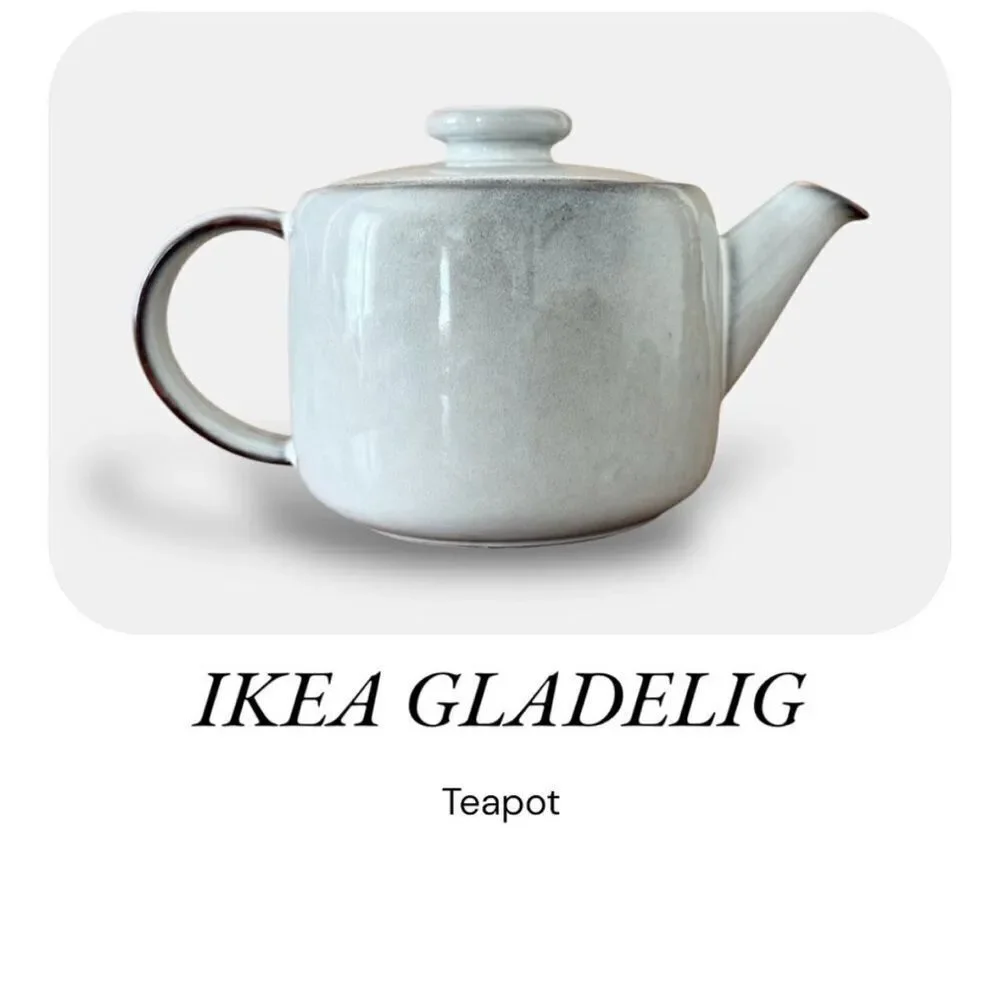 IKEA Gladelig Gray Teapot Stoneware